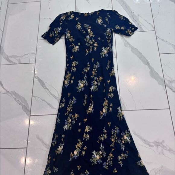 Reformation Floral Maxi Dress - Navy and Yellow - Picture 9 of 13